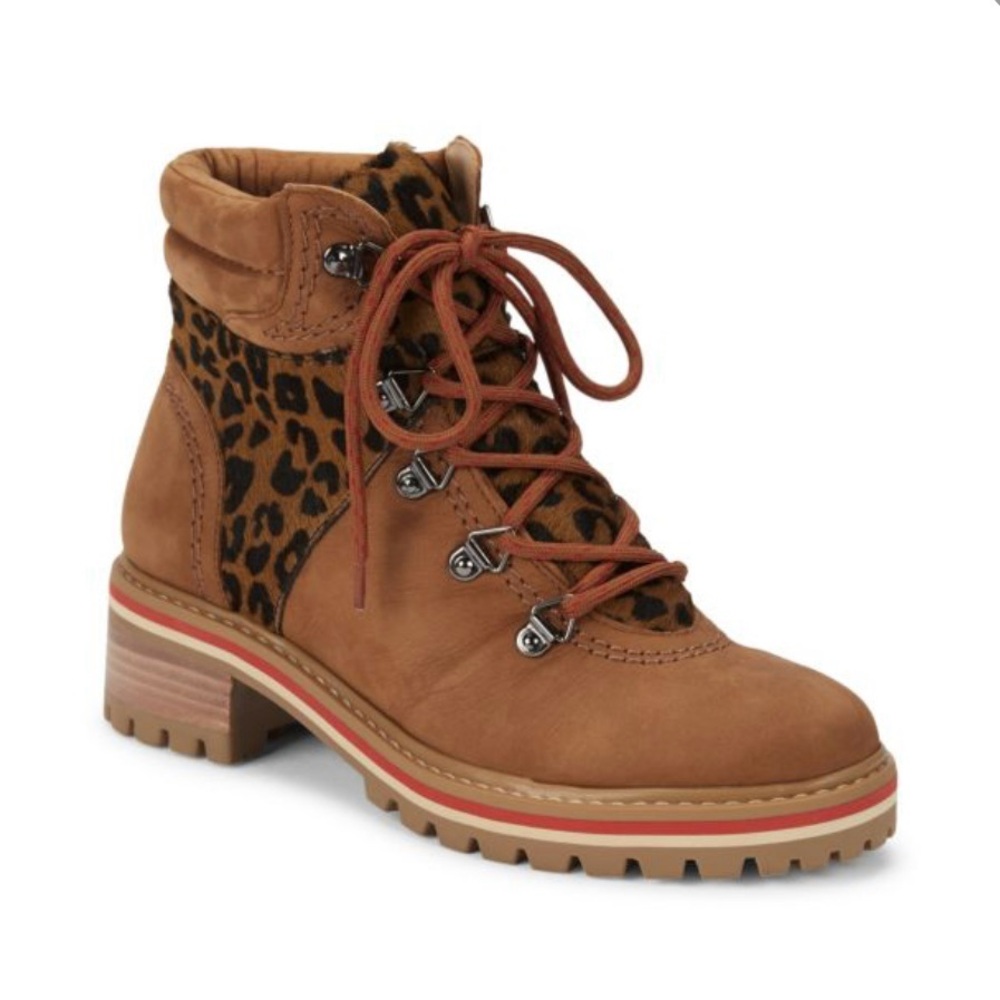 Leopard Print Tan Ankle Boots